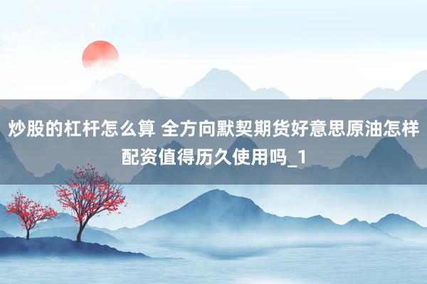 炒股的杠杆怎么算 全方向默契期货好意思原油怎样配资值得历久使用吗_1
